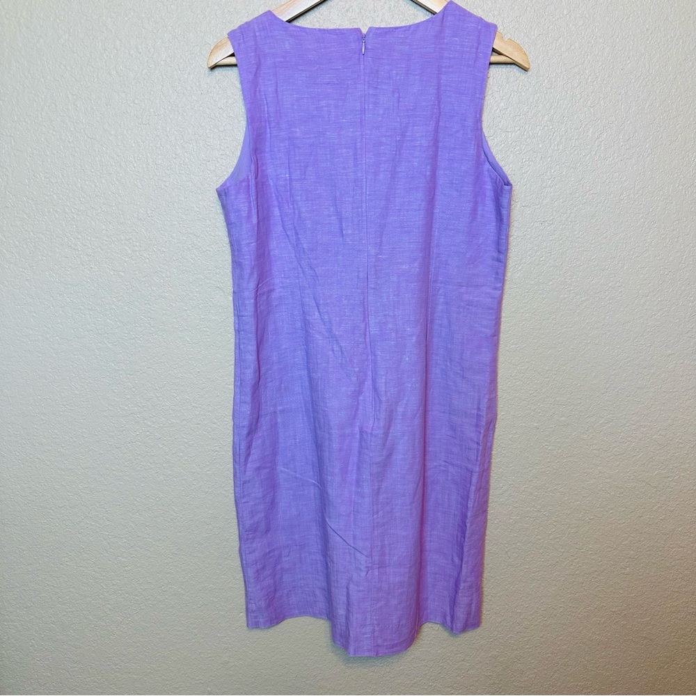Talbots Embroidered Linen Shift Dress in Purple Size 8 - Picture 6 of 10